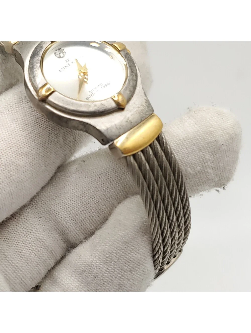 Anne Klein Diamond Watch Women 23mm Two-Tone New Battery